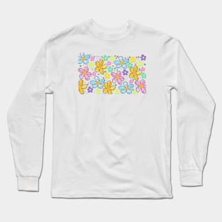 Abstract decorative spring flowers Long Sleeve T-Shirt